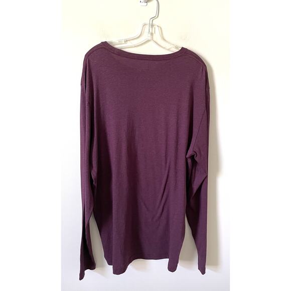 Travis Mathew Prima Soft Cotton Long Sleeve Shirt Maroon Purple Gray XXL NEW - Picture 2 of 7